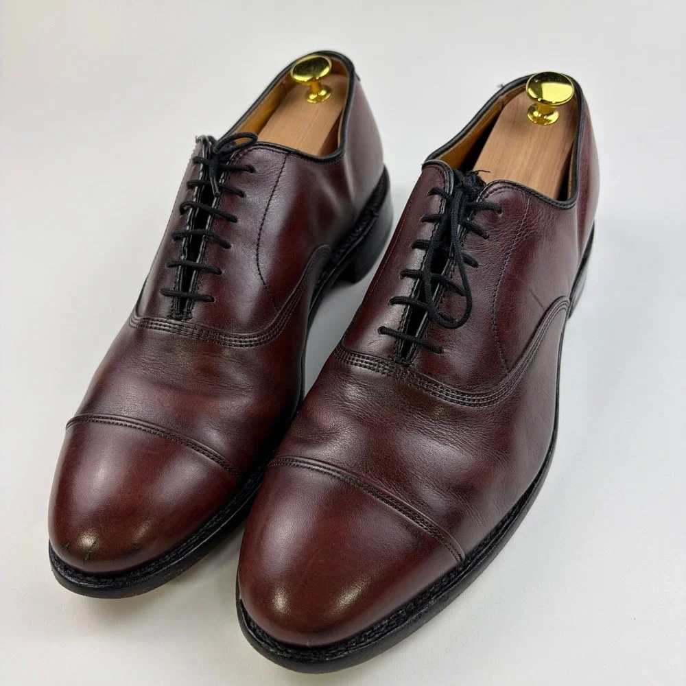 Allen Edmonds Park Avenue Oxford Mens 9.5D Burgundy Leather Cap Toe Dress Shoes